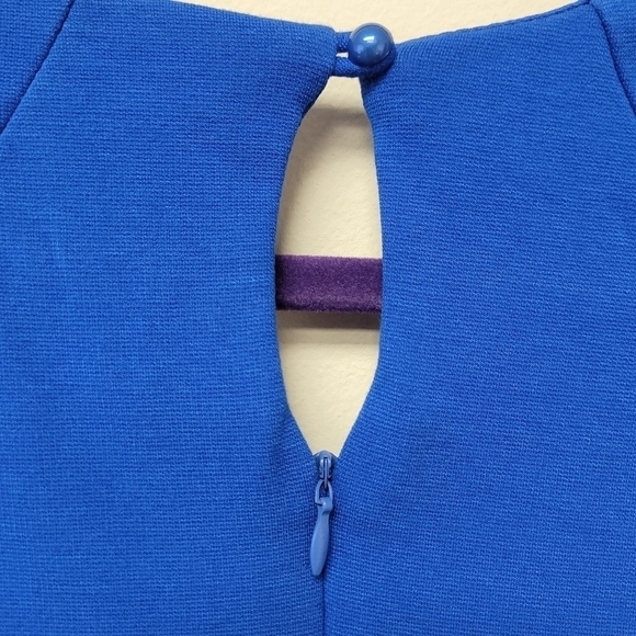 Dots Color Block Drape dress blue black L - Picture 4 of 7